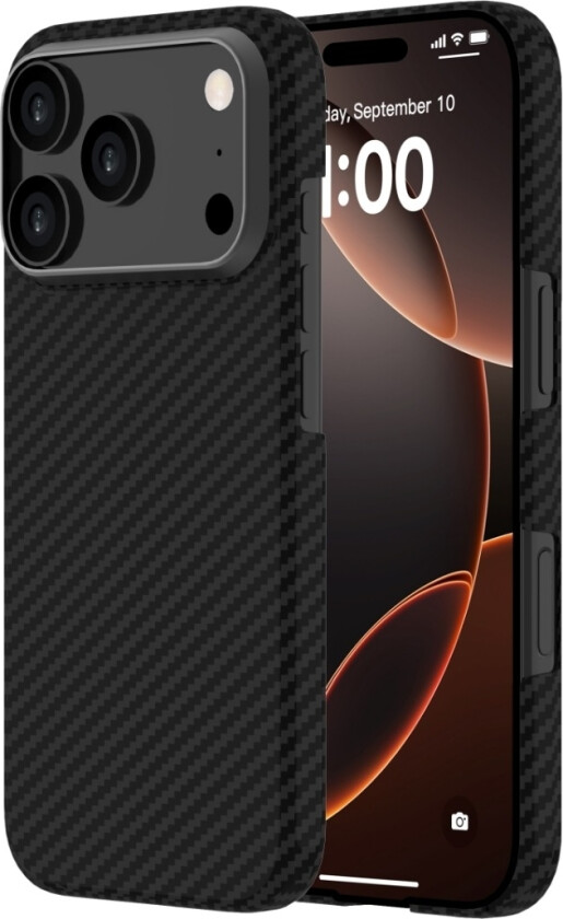 iPhone 17 Pro Kevlar Case Mag MagSafe-kompatibelt slankt kevlar-deksel, svart