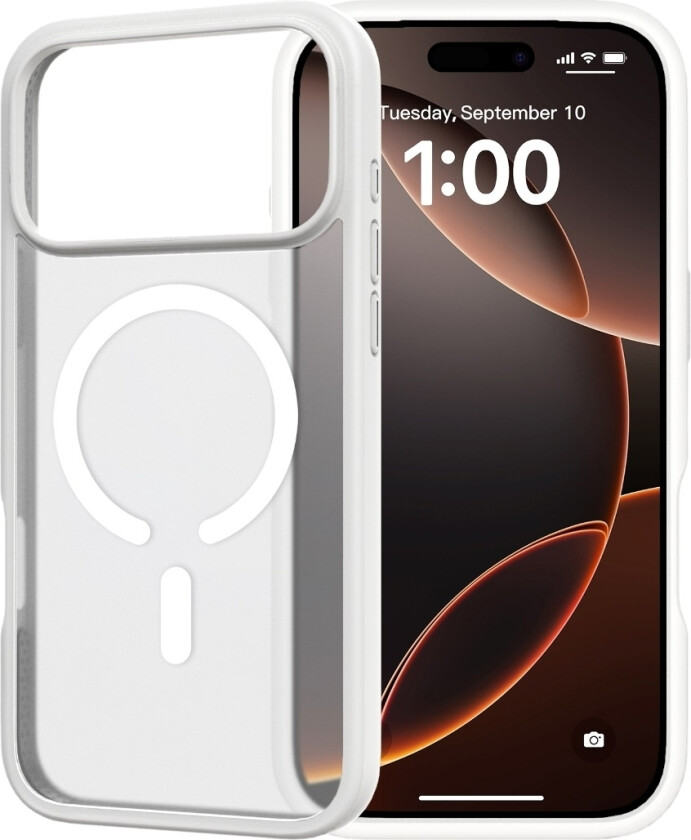 iPhone 17 Pro Max Drop deksel Mag-deksel, hvit/grå