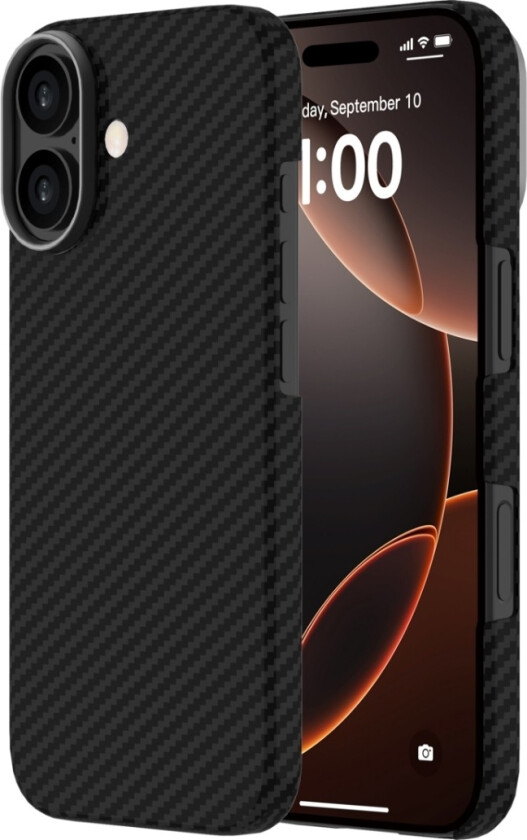 iPhone 17 Kevlar Case Mag MagSafe-kompatibelt slankt kevlar-deksel, svart