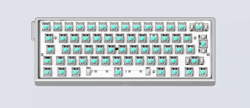 60HE v2 - ISO - Non-Split - Aluminum - Gamingtastatur - Uten numpad - ISO - Sølv