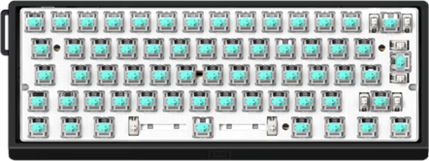 60HE v2 - ISO - Non-Split - Aluminum - Gamingtastatur - Uten numpad - ISO - Svart