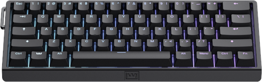 60HE v2 - US-ANSI - Non-Split - Plastic - Gamingtastatur - Uten numpad - Engelsk (USA) - Svart