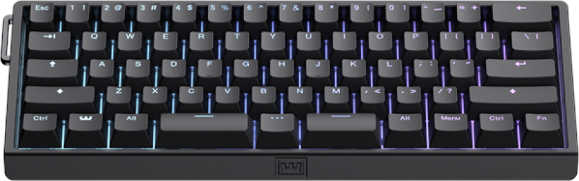 60HE v2 - US-ANSI - Split - Plastic - Gamingtastatur - Uten numpad - Engelsk (USA) - Svart