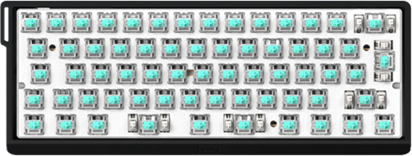 60HE v2 - ISO - Split - Plastic - Gamingtastatur - Uten numpad - ISO - Svart