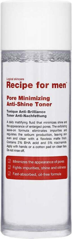 Bilde av Recipe for men Pore Minimizing Anti-Shine Toner, 100 ml Recipe for men Mann
