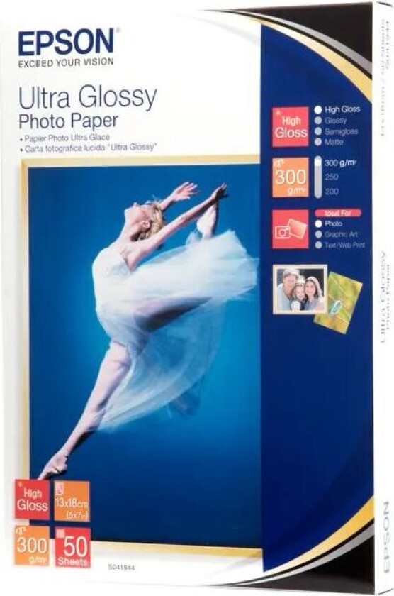 Papir Photo Ultra Glossy 13x18cm 50 Ark 300 G