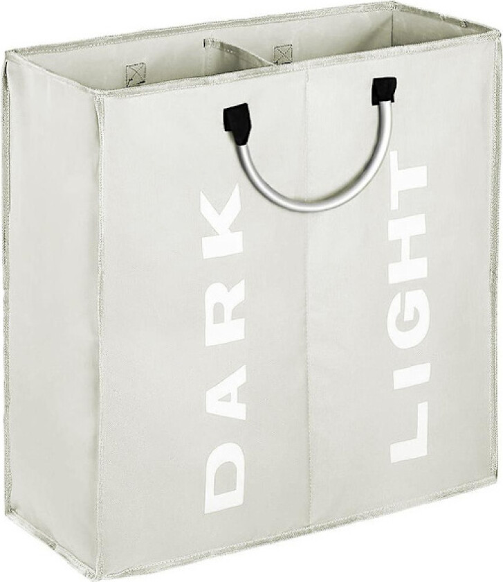 Dobbel Stor Kleskurv, Sammenleggbar Skittentøyskurv (lys grå)