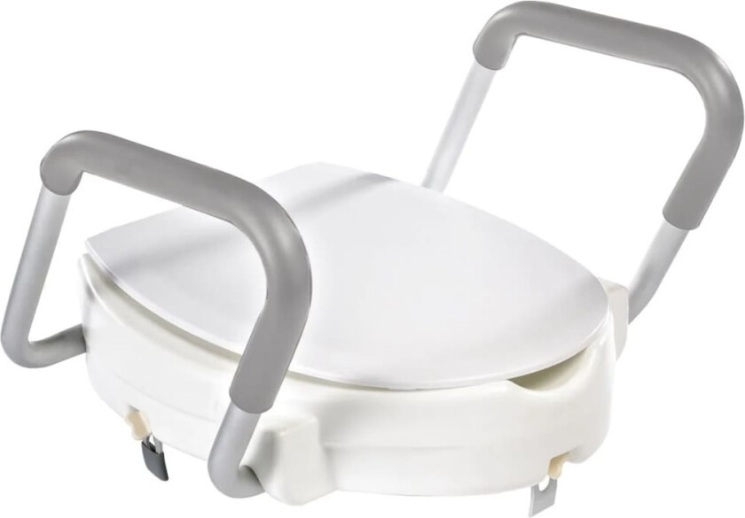 Toalettsete med gripestang for sikkerhet hvit 150 kg A0072001