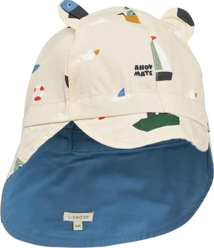 Gorm Reversible Sun Hat With Ears - Navy - 0/3M