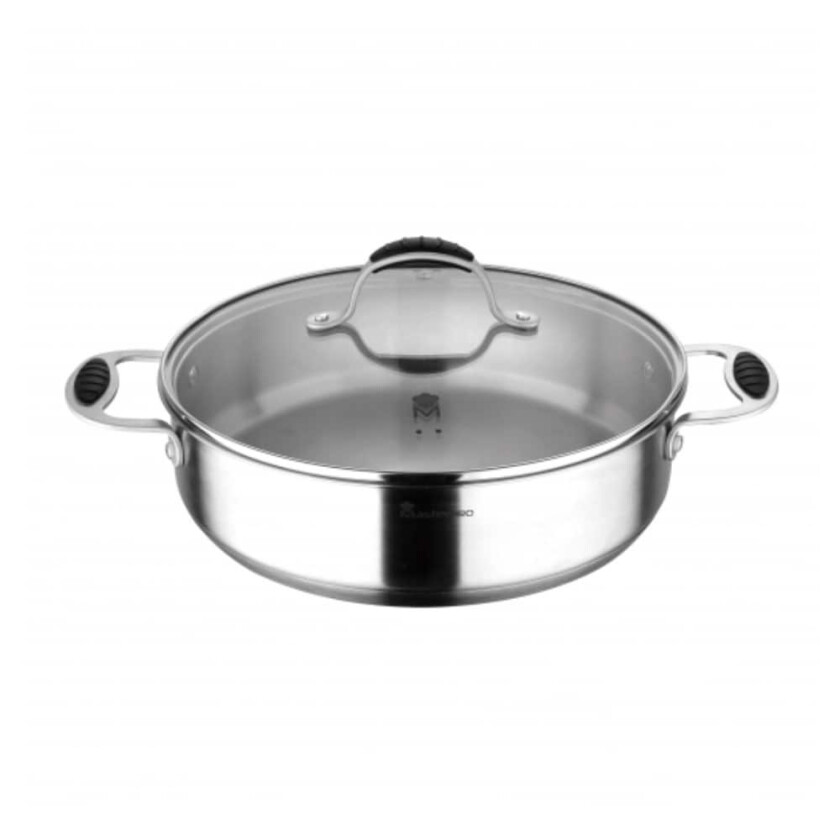 Gryte med glasslokk Masterpro Q3521 4,5 L Rustfritt stål