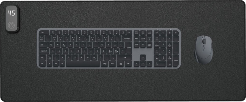 oppvarmet skrivebordsmatte, svart