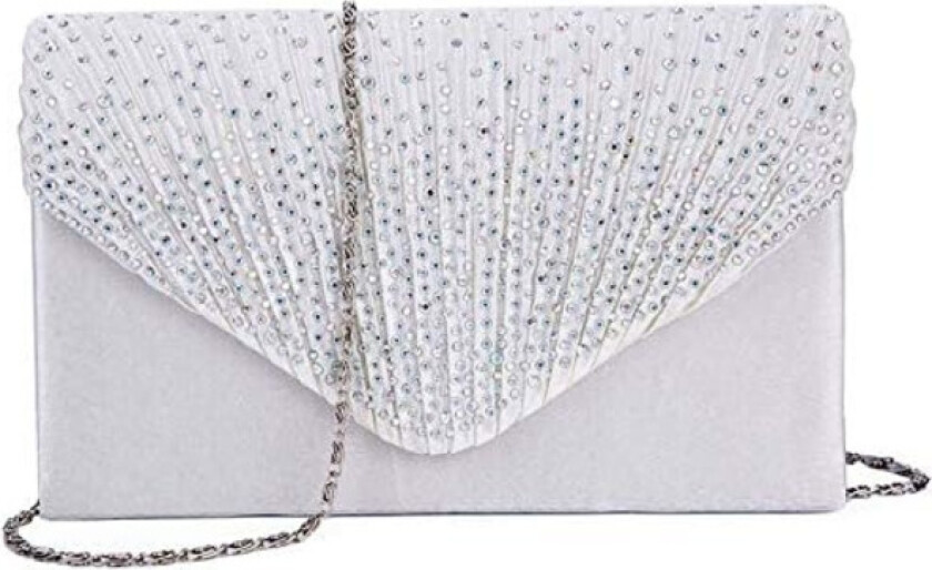 Kvinners Diamante Konvolutt Clutch Bag Kvelds Håndveske Pung Bryllup, Brud, Ball, Fest Skulder Vesker