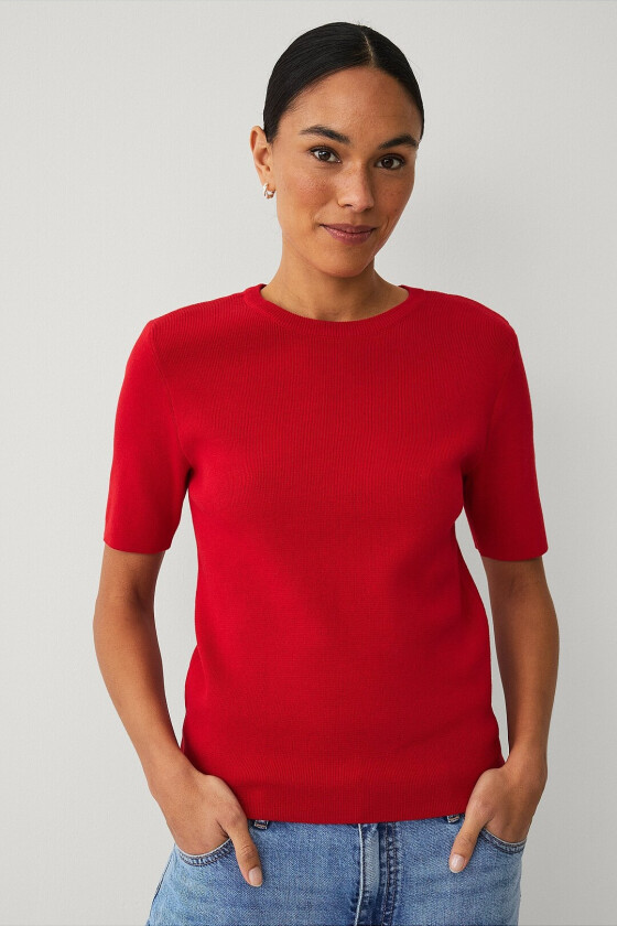 Genser med korte ermer - Rød