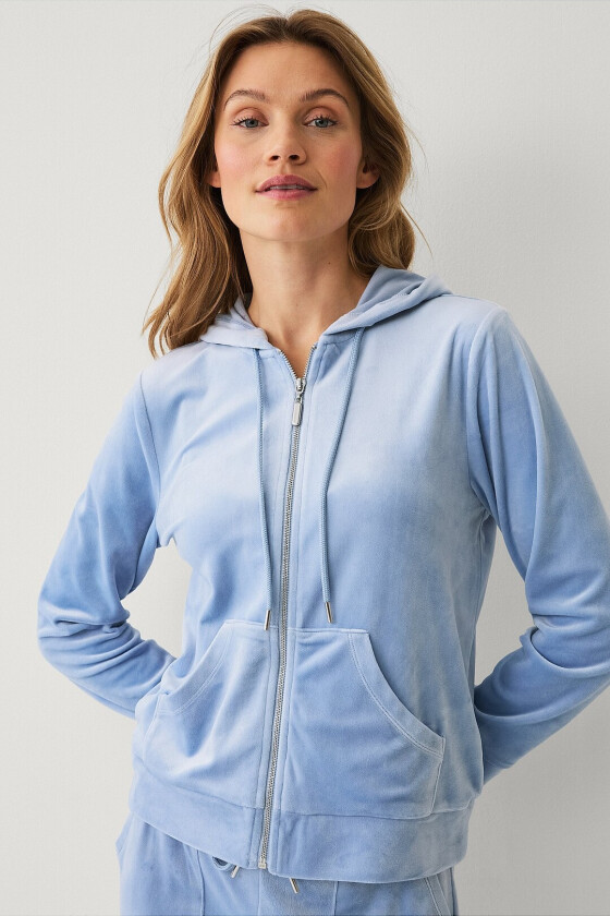 Hettegenser i velur - Blå