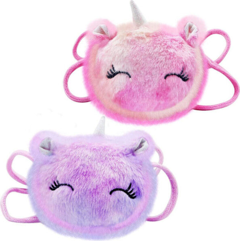 Mini Furry Unicorn Veske Jenter, 2 stk. Unicorn Skulderveske Håndveske, Søt Rosa/Lilla Fluffy Lommebokveske for Nøkler Kort, Bedårende Prinsessegave