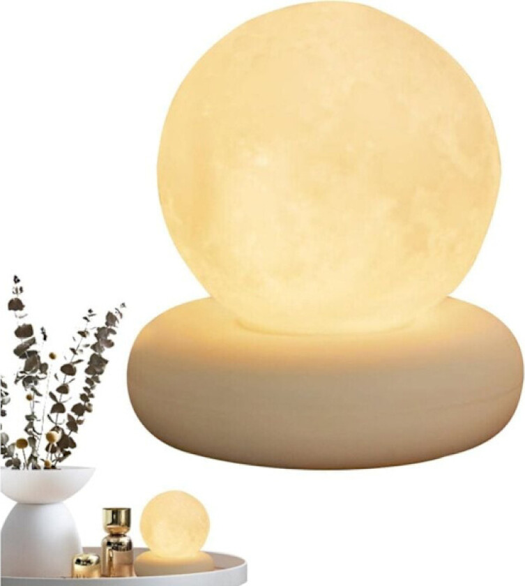3D Måne Nattlampe med Berøringskontroll USB-Lading, Dekorativ Bordlampe for Soverom