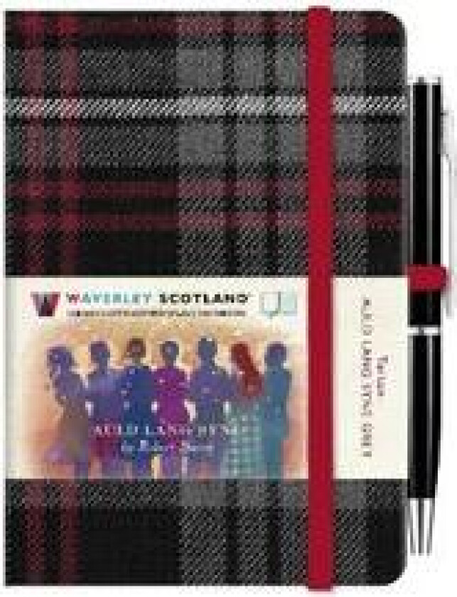 Auld Lang Syne Grey Mini Hardback Notebook with Pen; 10.5cm x 7cm