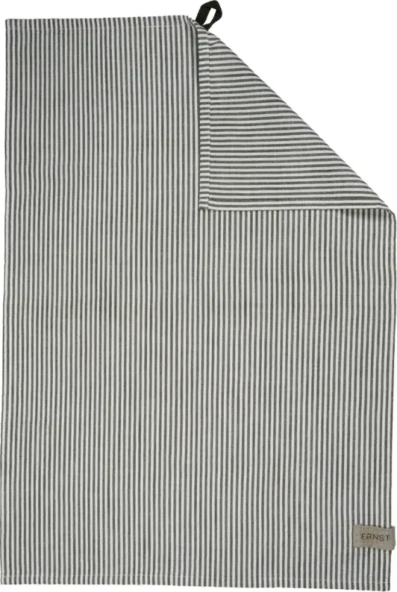 Ernst kjøkkenhåndkle, smale striper 47x70 cm Salvie, hvit