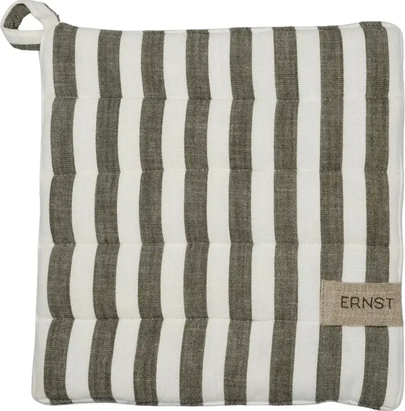 Bilde av Ernst gryteklut, bred stripe 23x25 cm Salvie-hvit