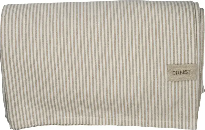 Ernst bordduk, smale striper 145x300 cm Beige-hvit