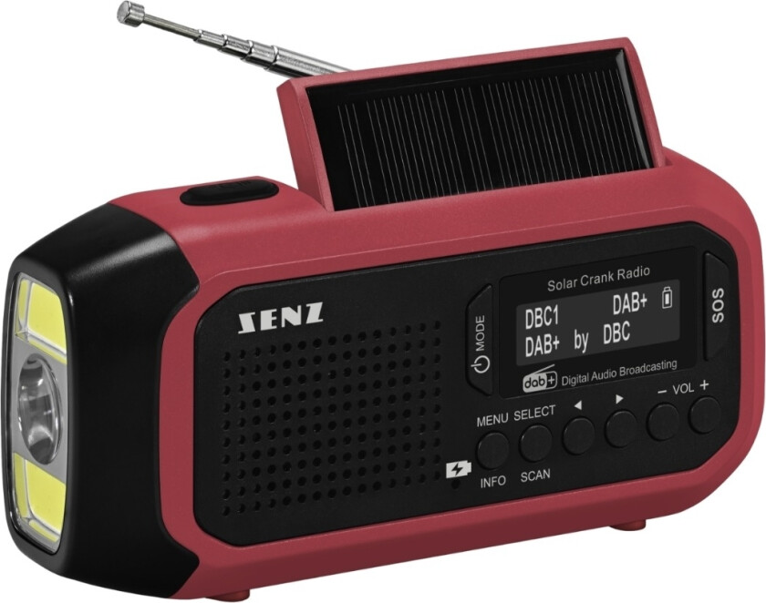 Trail 2.Gen solar crank radio, rød