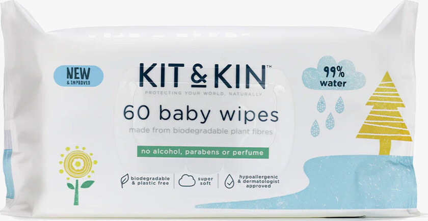 Bilde av Kit & Kin Våtservietter 60-Pakk - Vaskekluter