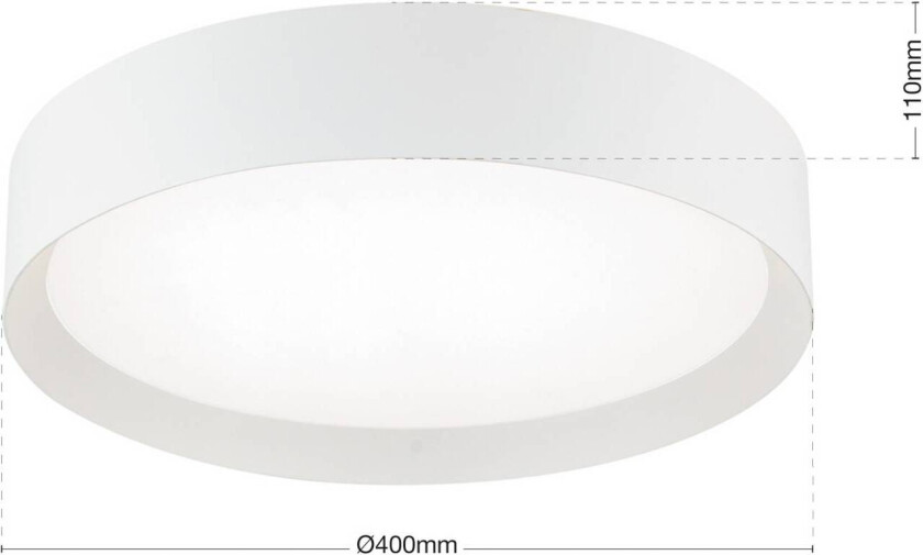 LED-taklampe VARIO, Ø 40 cm, hvit, metall, CCT, dimbar