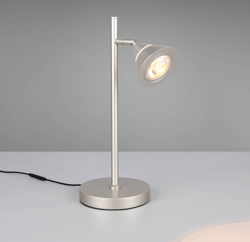 LED-bordlampe Romeo, høyde 40 cm, nikkelfarget, metall, CCT