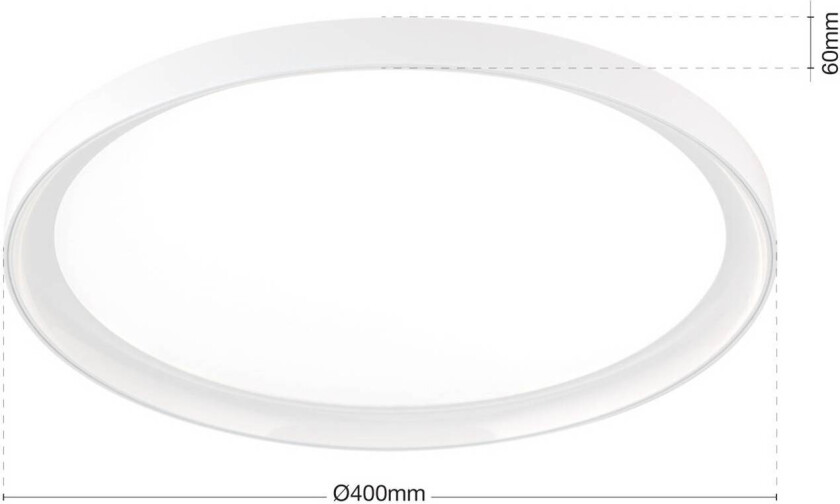 LED-taklampe GAMMA, Ø 40 cm, hvit, fjernkontroll, CCT dim
