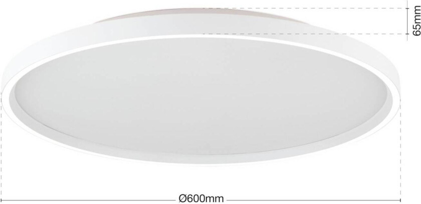 LED-taklampe MASCA, hvit, Ø 60 cm, CCT, metall, dimbar