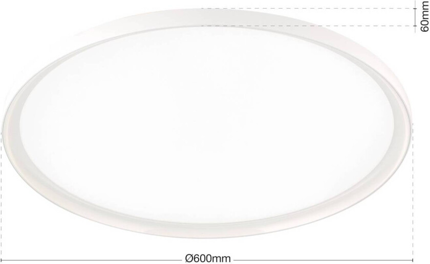 LED-taklampe GAMMA, Ø 60 cm, hvit, fjernkontroll, CCT dim