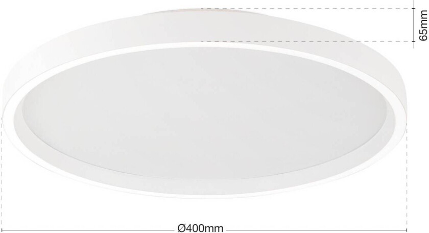 LED-taklampe MASCA, hvit, Ø 40 cm, CCT, metall, dimbar