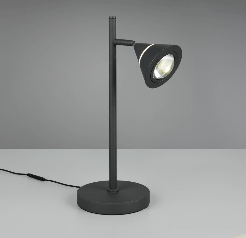 LED-bordlampe Romeo, høyde 40 cm, svart, metall, CCT