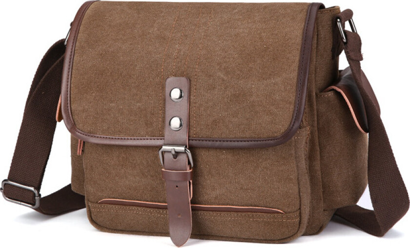 Uformell crossbody-veske i kanvas coffee