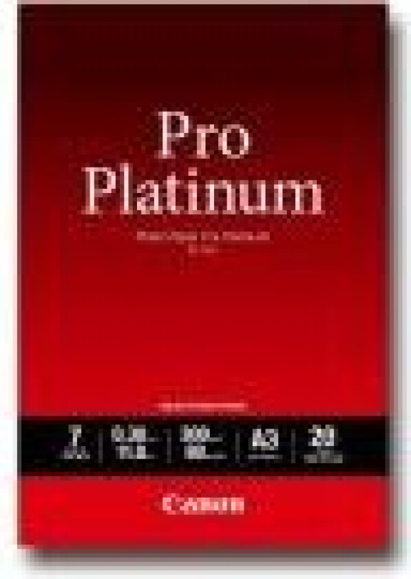 Bilde av Photo Paper Pro Platinum - A3 (297 x 420 mm) - 300 g/m² - 20 ark fotopapir - for PIXMA Pro9000, Pro9500
