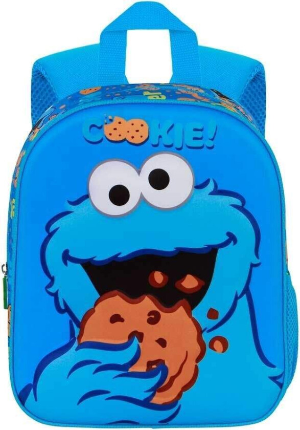 Sesam Street Cookie Monster 3D-ryggsekk 30 cm