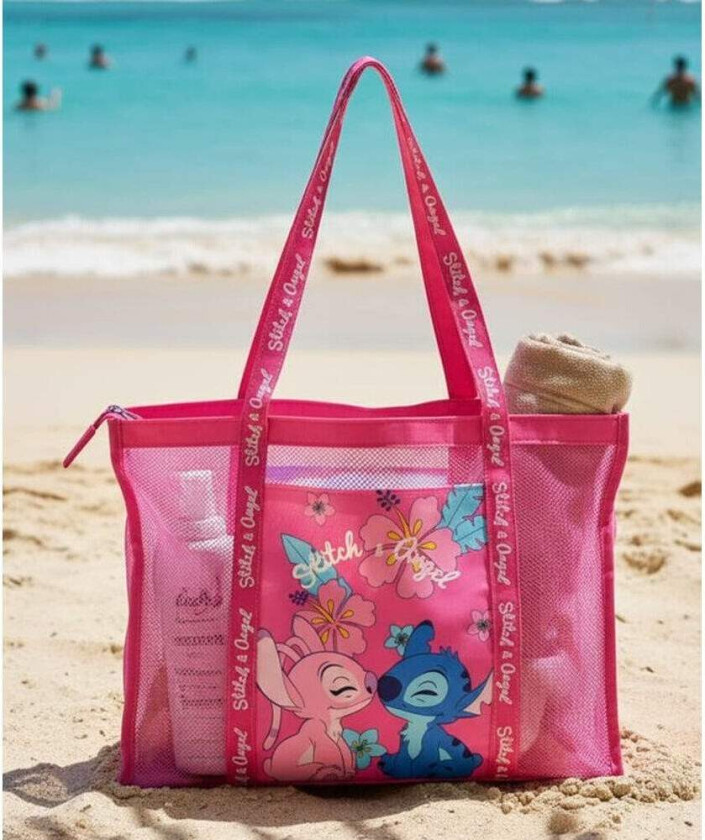 Disney Stitch & Angel strandveske i netting