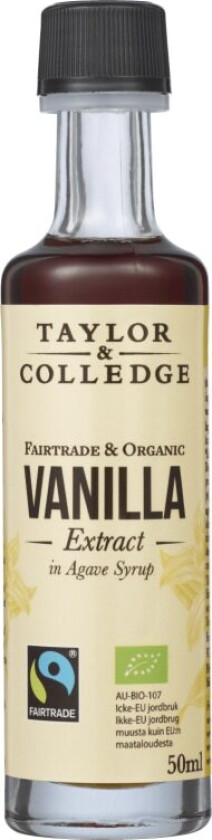 Vanilla Taylor & Colledge Organic Vanilla Bean Extract er vaniljeekstrakt av høy kvalitet. Bruk den i alt fra kaker og desserter til granola. 1 teskje tilsvarer 1 vaniljestang.