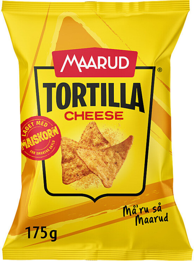 Tortillachips Tortilla Cheese er laget av hele maiskorn som formes til triangler. Chipsene er fritert og smaksatt med masse godt nacho cheese krydder. Sprø maischips med ostesmak.