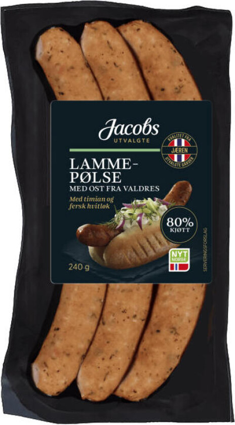 Lammepølse Saftig lammepølse med smak av timian og hvitløk.