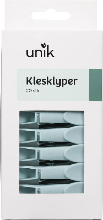 Klesklyper 20 stk. klesklyper av polypropylen og galvanisert jern.