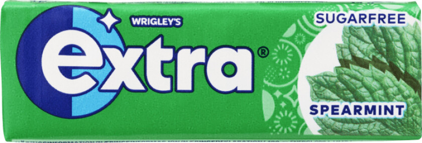 Spearmint Ekstra Spearmint-smaksatt tyggegummi - en myk tygge opplevelse med en deilig smak. Perfekt på farten!
