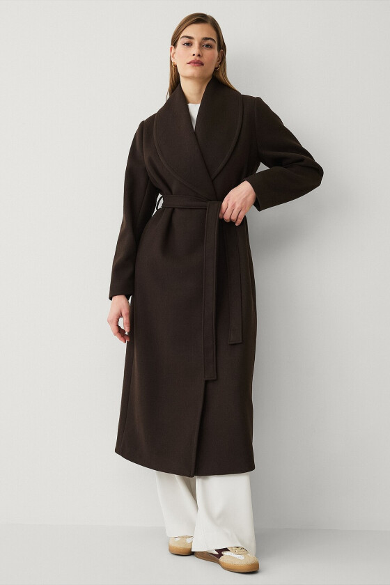 Kappe med sjalkrage - Brun