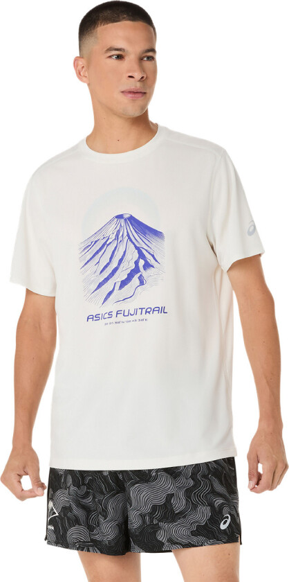 Asics Men's Fujitrail Logo Short Sleeve Top Cream/Cobalt Burst/Cool Grey