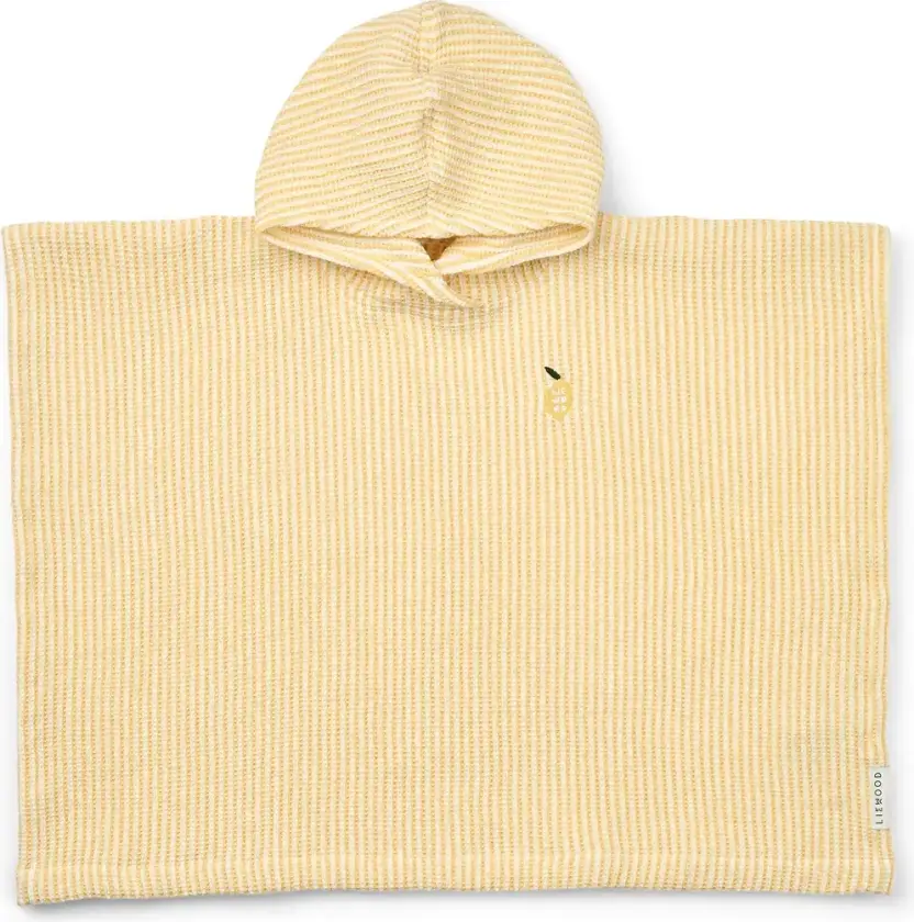 Paco badeponcho lemon yellow creme de la creme stripe 3–4 år