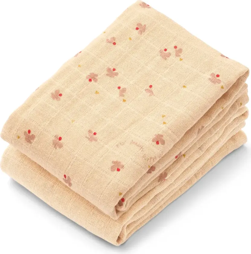 Lewis muslinpledd 2-pakning 65x65 cm Mini butterfly-apple blossom mix