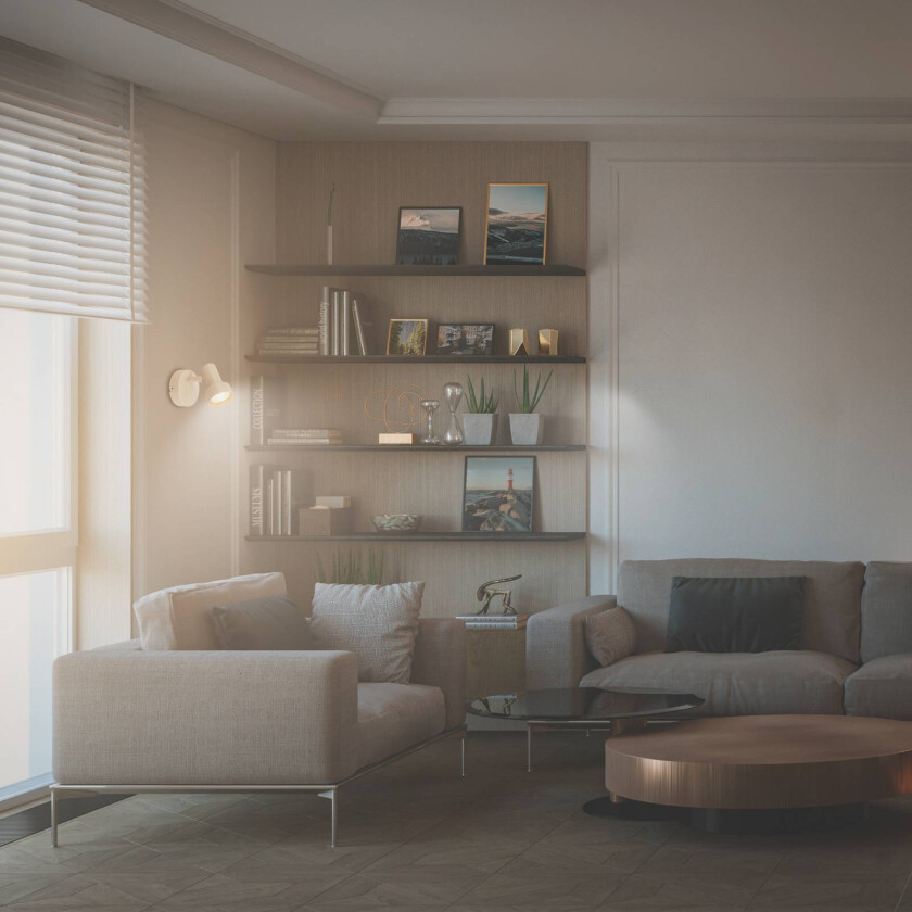 Veggspot Tapp, beige, Ø 8 cm, 1 lyskilde, metall, GU10