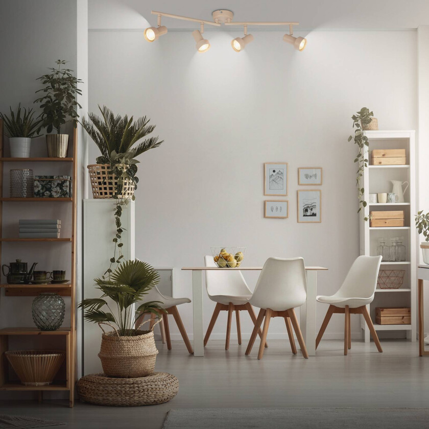 Downlight Tapp, beige, lengde 61 cm, 4 lyskilder, metall GU10