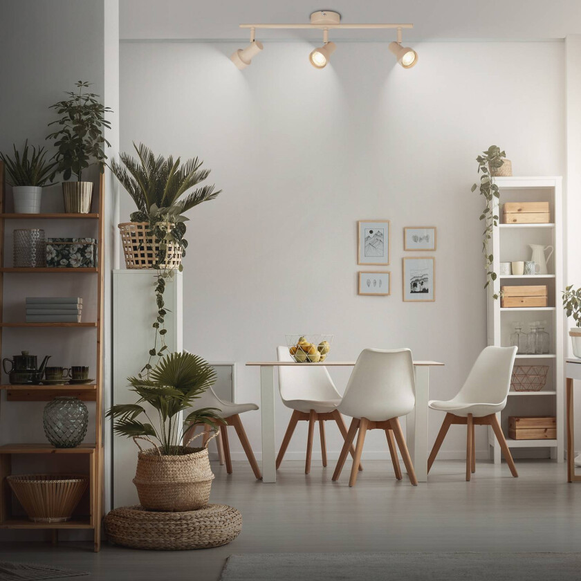 Downlight Tapp, beige, lengde 48 cm, 3 lyskilder, metall GU10