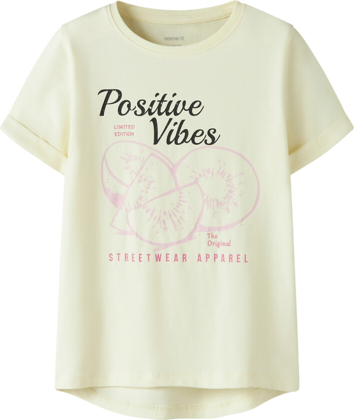 T-skjorte - NkfVix - Pear Sorbet/Vibes - - 7-8 år (122-128) - T-skjorte
